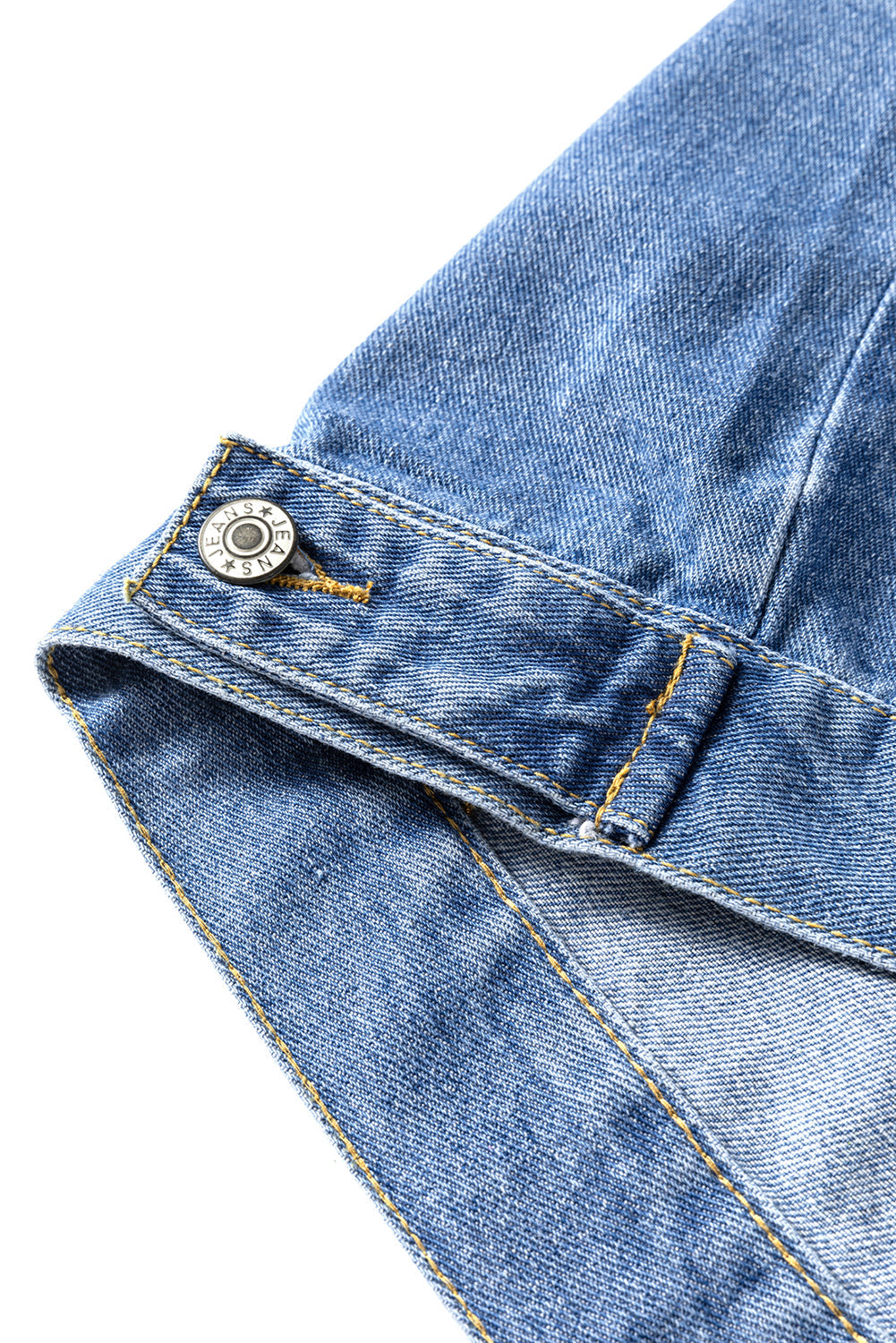 Blue Stripe Washed Oversized Pocketed Denim Jacket