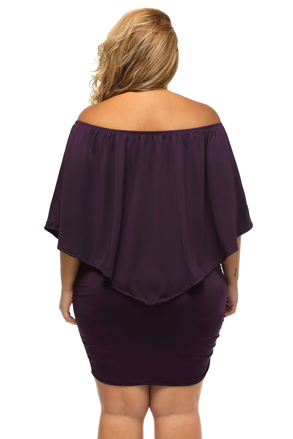 Plus size  Dressing Layered Fiery Red Mini Poncho Dress