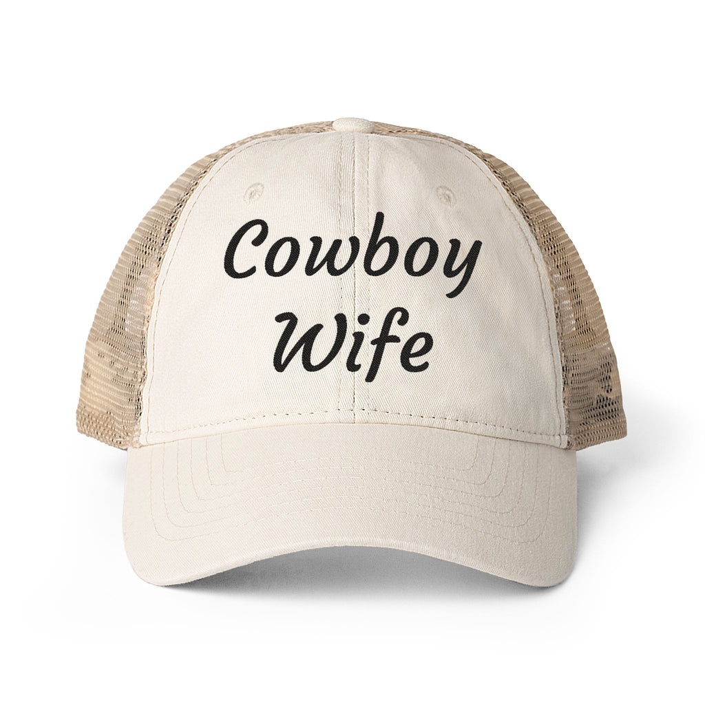 Cowboy Wife| embroidery Women's Washed Mesh-Back Cap