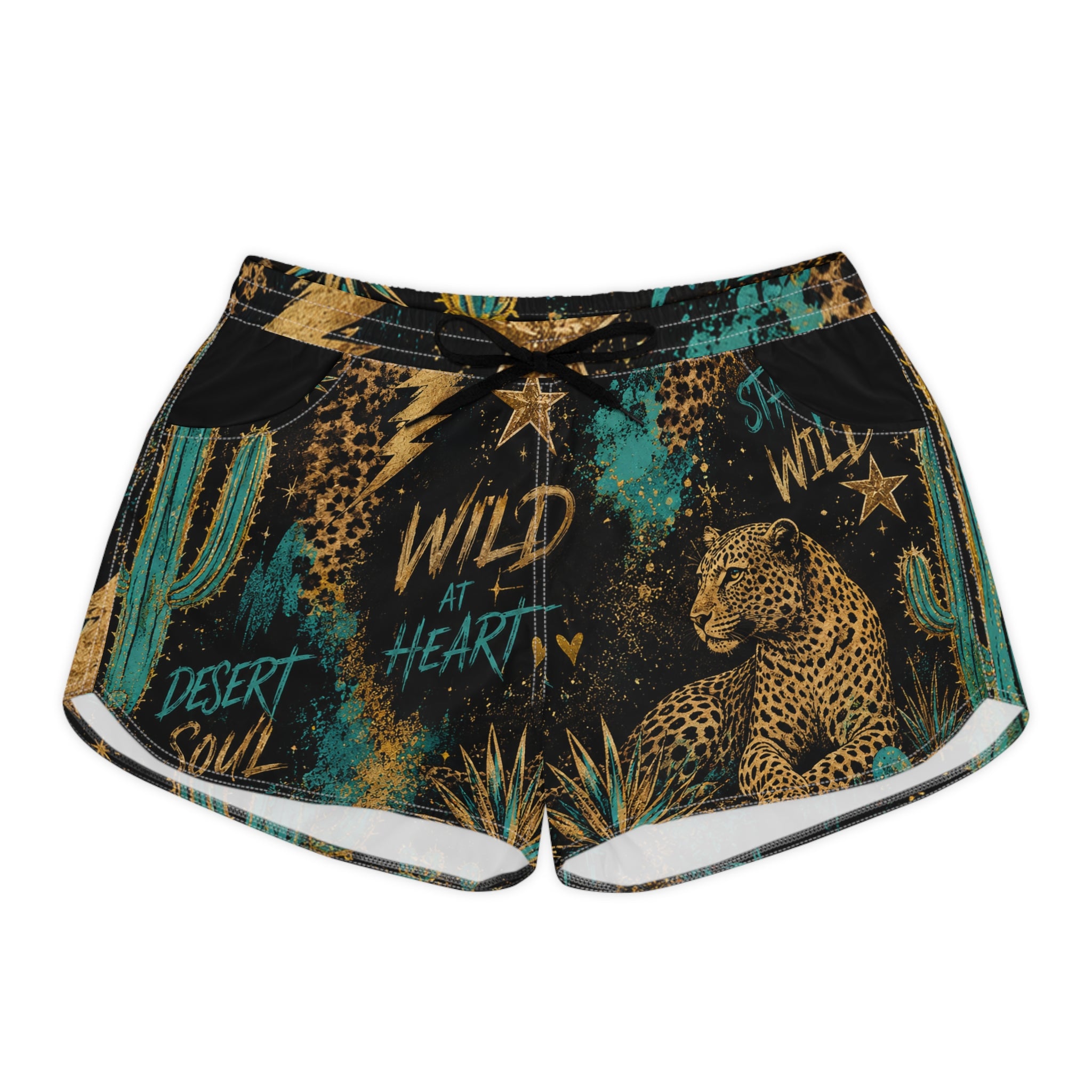 Wild at Heart Women's Casual Shorts — Desert Cactus Leopard Print, "Made to Stand Out"