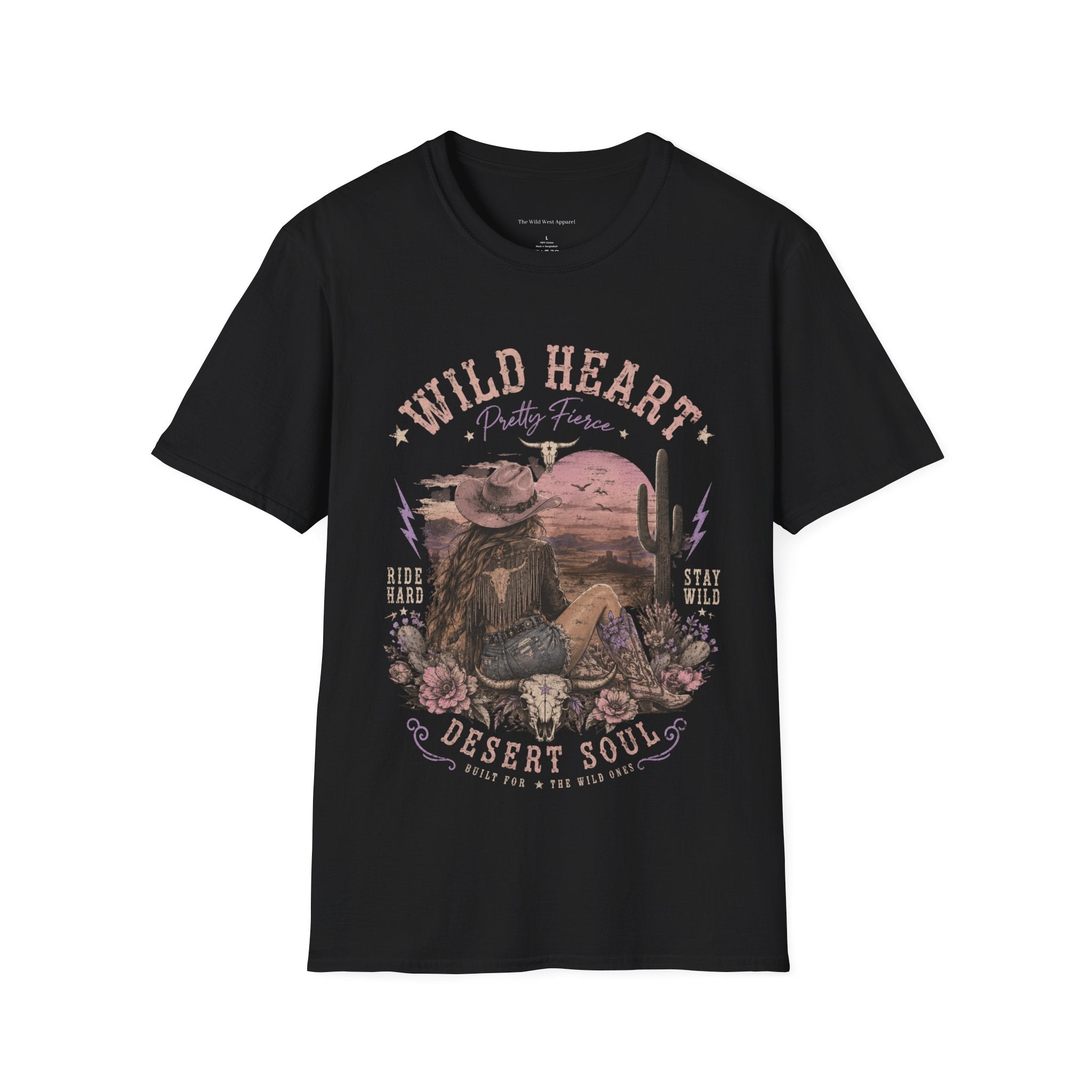 Wild Heart Desert Soul T‑Shirt — Pretty Fierce Cowgirl Vintage Tee