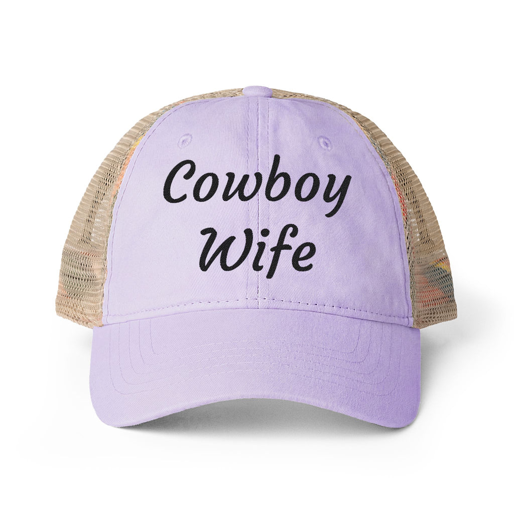 Cowboy Wife| embroidery Women's Washed Mesh-Back Cap