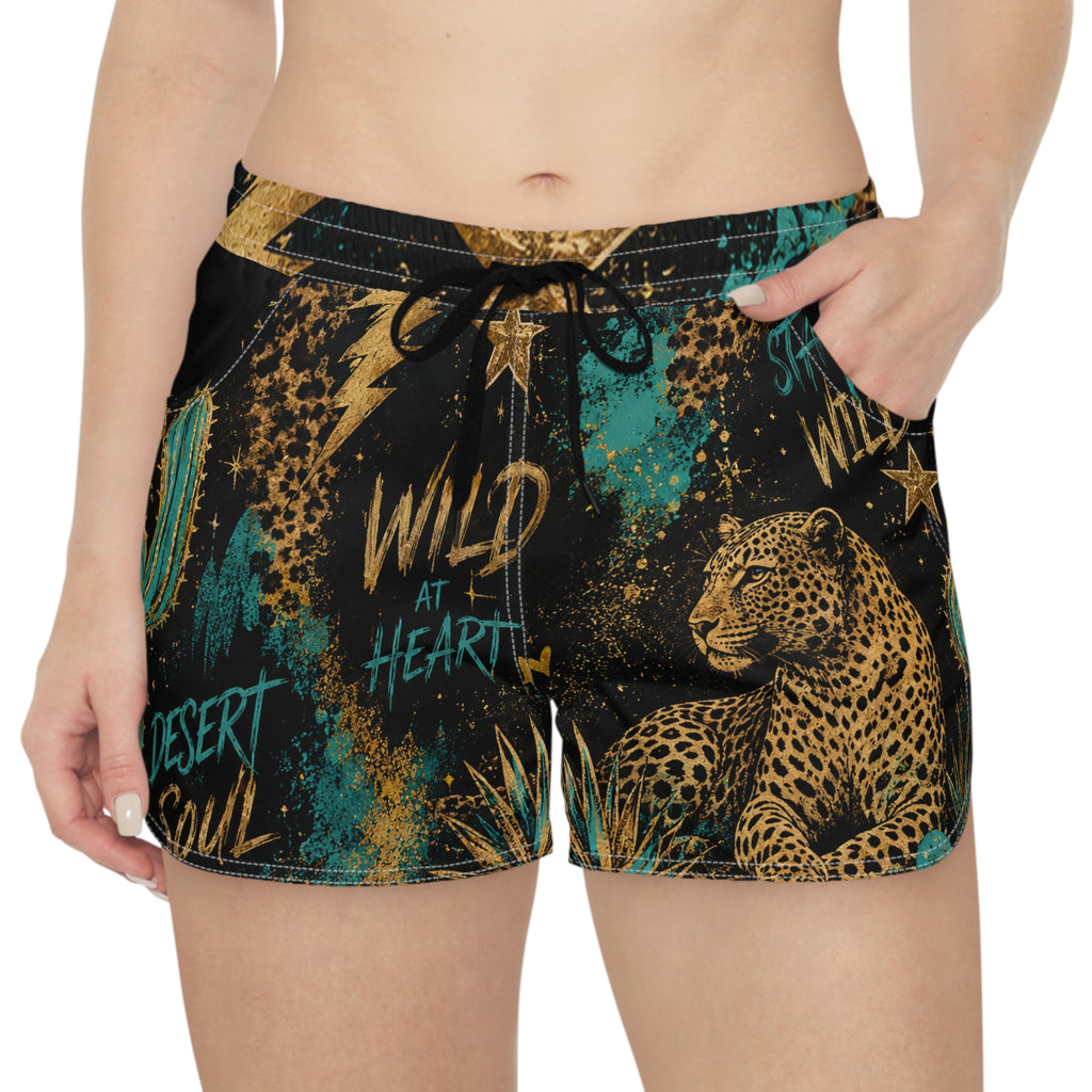 Wild at Heart Women's Casual Shorts — Desert Cactus Leopard Print, "Made to Stand Out"