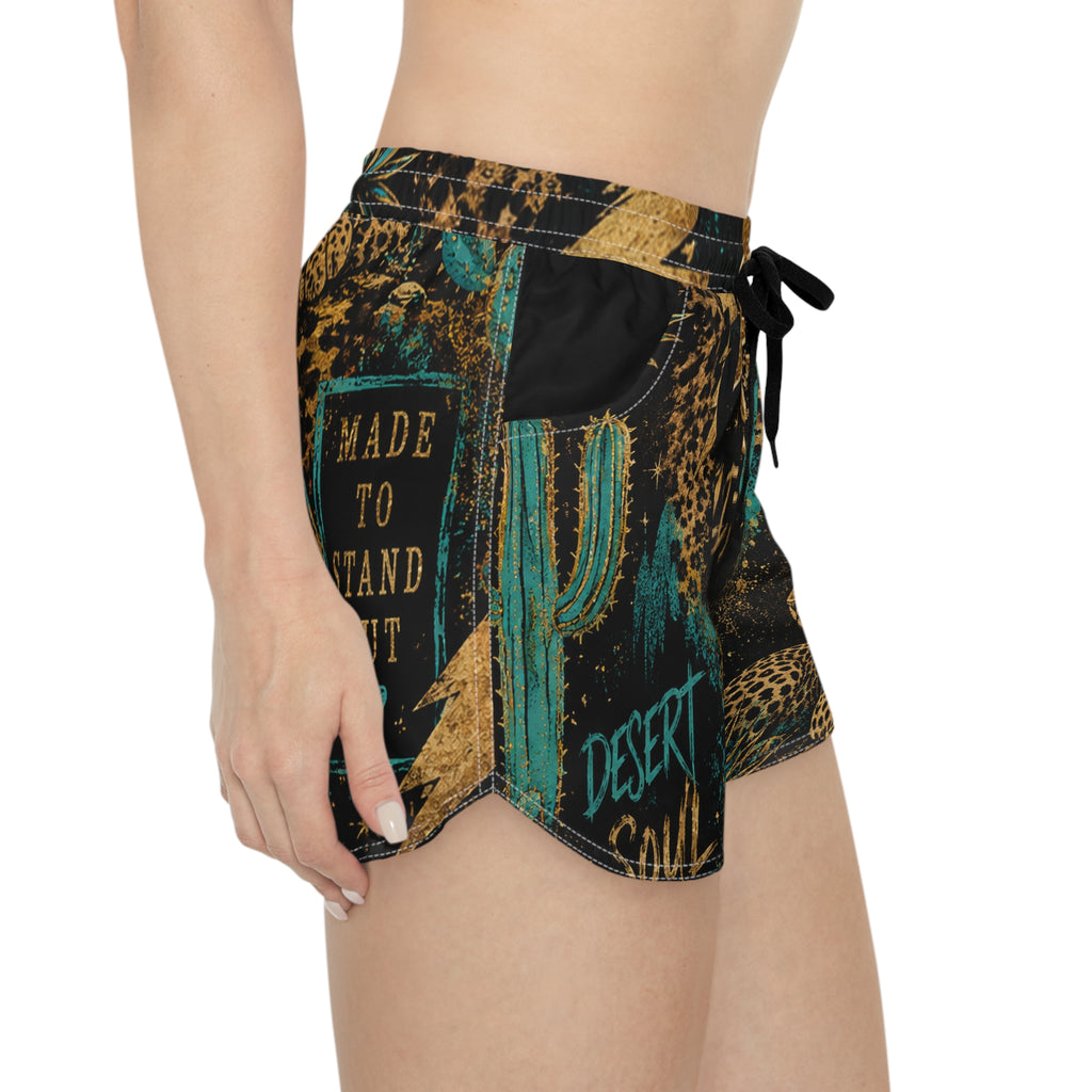 Wild at Heart Women's Casual Shorts — Desert Cactus Leopard Print, "Made to Stand Out"