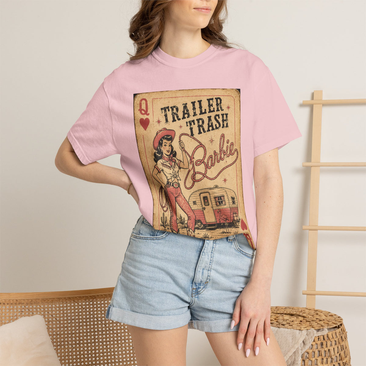 Trailer Trash Barbie T-Shirt – Vintage Cowgirl Camper Graphic Tee