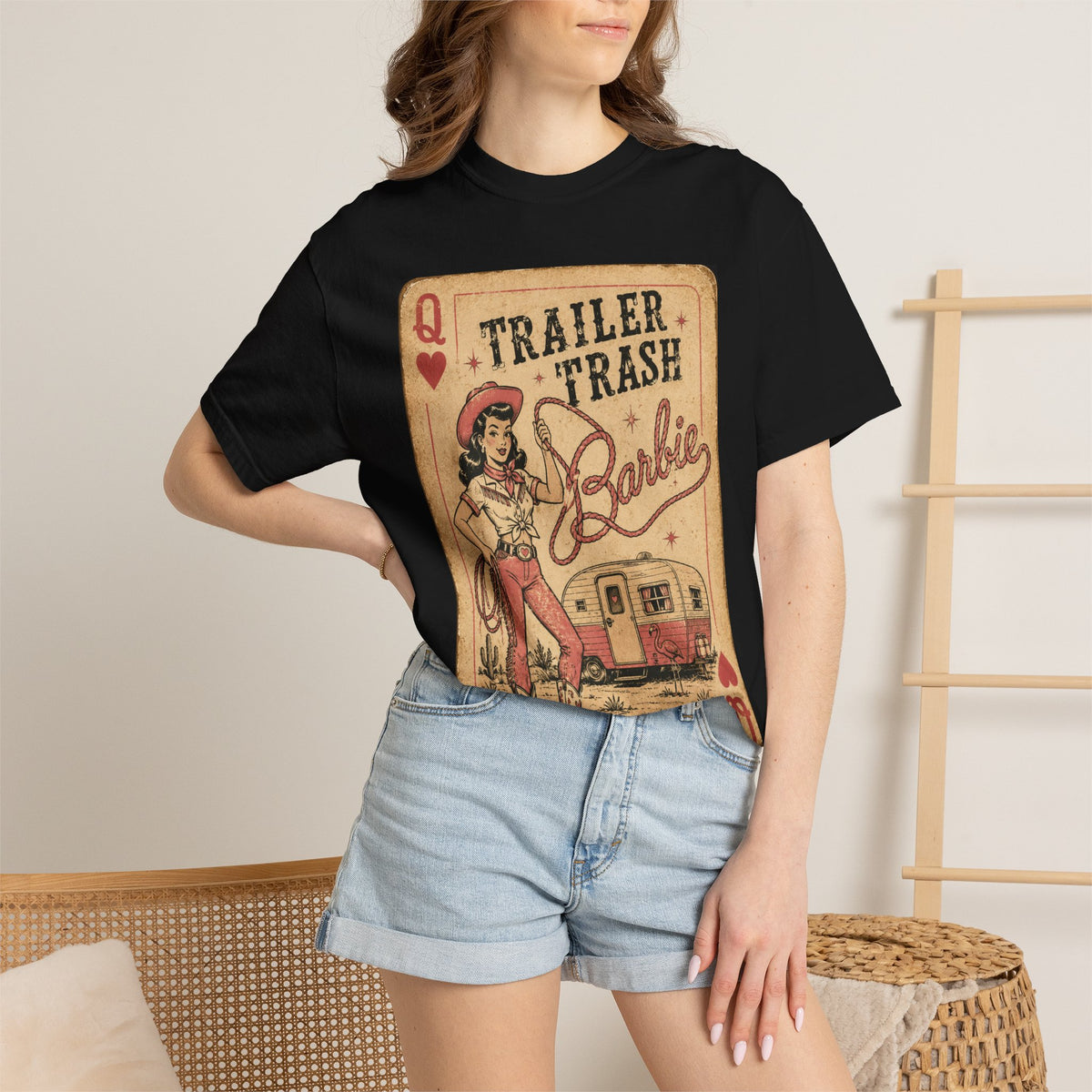 Trailer Trash Barbie T-Shirt – Vintage Cowgirl Camper Graphic Tee
