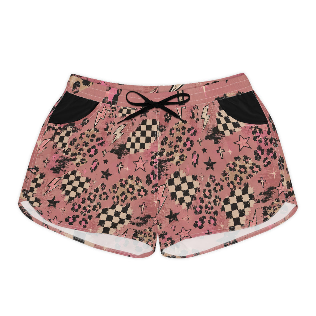 Checkered and crosses Women's Casual Shorts