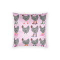 Chicken Pattern Velvet Pillow — Pink Farmhouse Decorative Throw Cushion