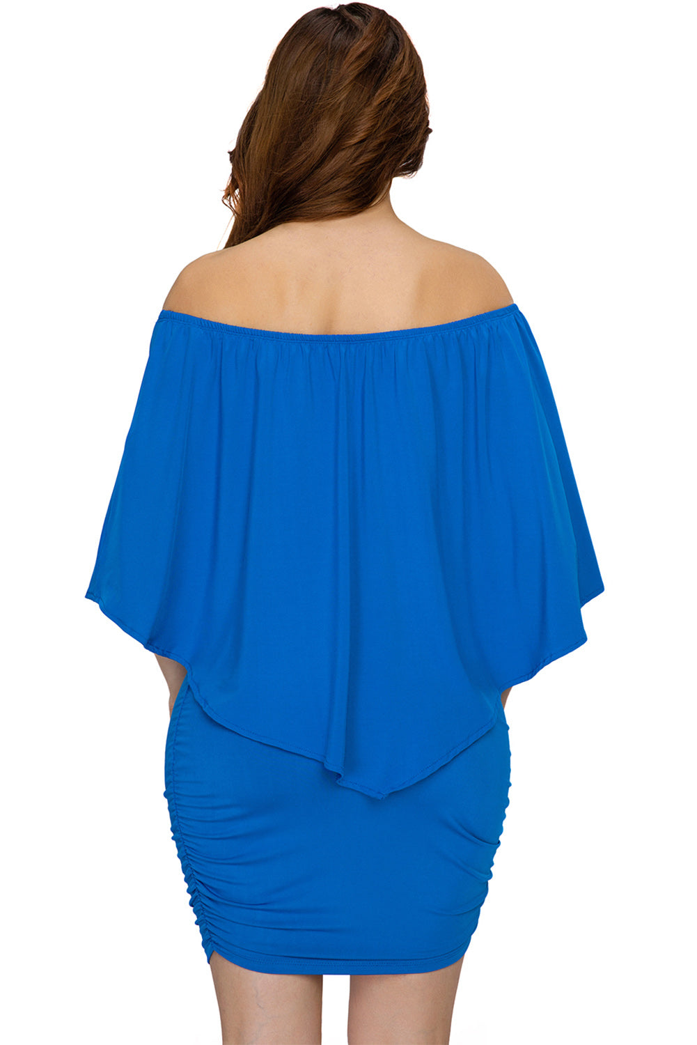 Plus size  Dressing Layered Fiery Red Mini Poncho Dress
