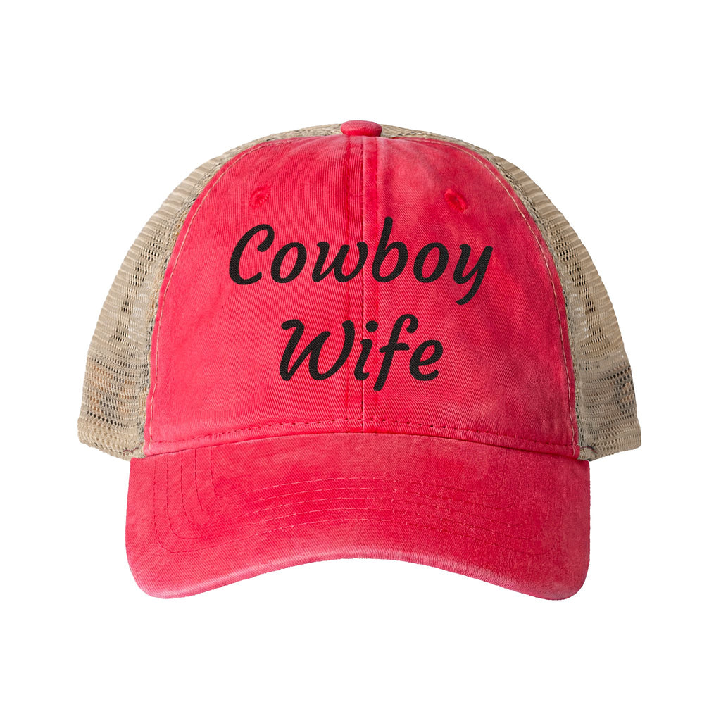 Cowboy Wife| embroidery Women's Washed Mesh-Back Cap
