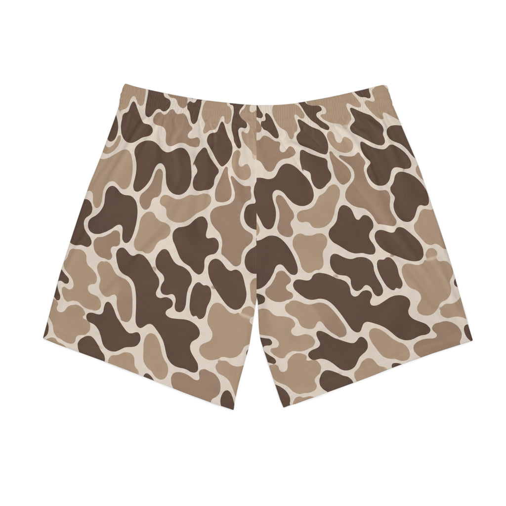 Desert Camo Beach Shorts — Men's Elastic Swim Trunks