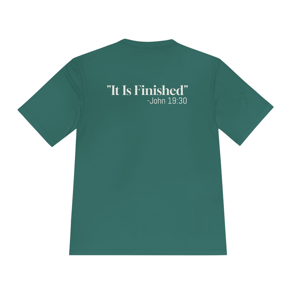 Christian Cross Tee — 'It Is Finished' John 19:30 Graphic Shirt