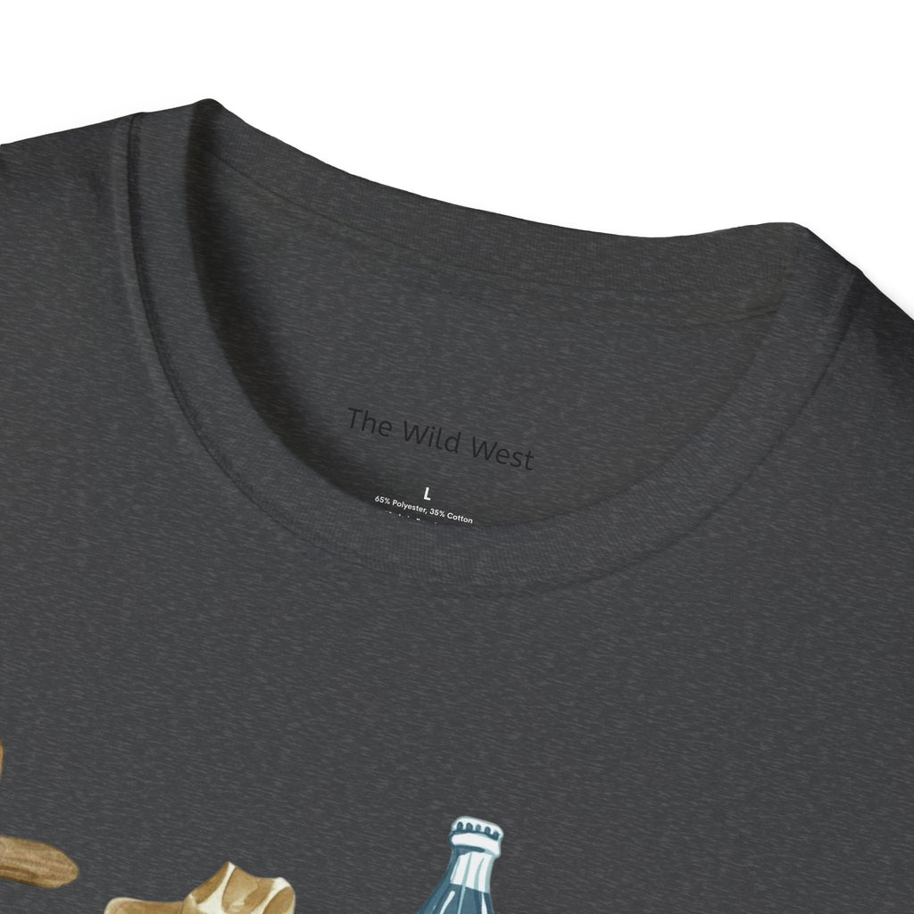 Patriotic Icons T‑Shirt — "God Bless The USA" Cross, Cowboy Hat, Coke & Eagle Design