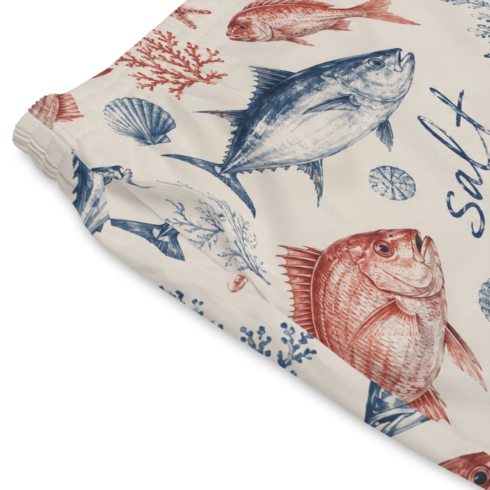 Men's 'Salt Water' Fish Print Beach Shorts