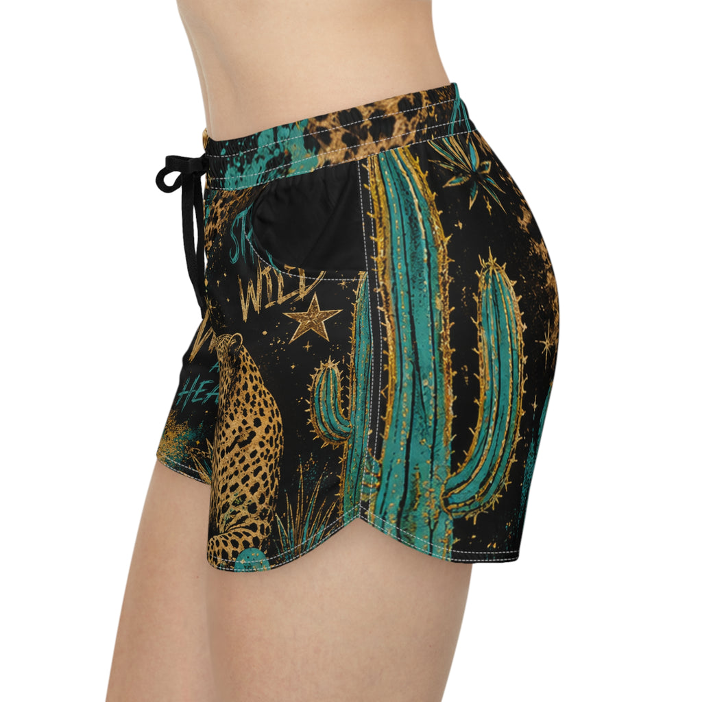 Wild at Heart Women's Casual Shorts — Desert Cactus Leopard Print, "Made to Stand Out"