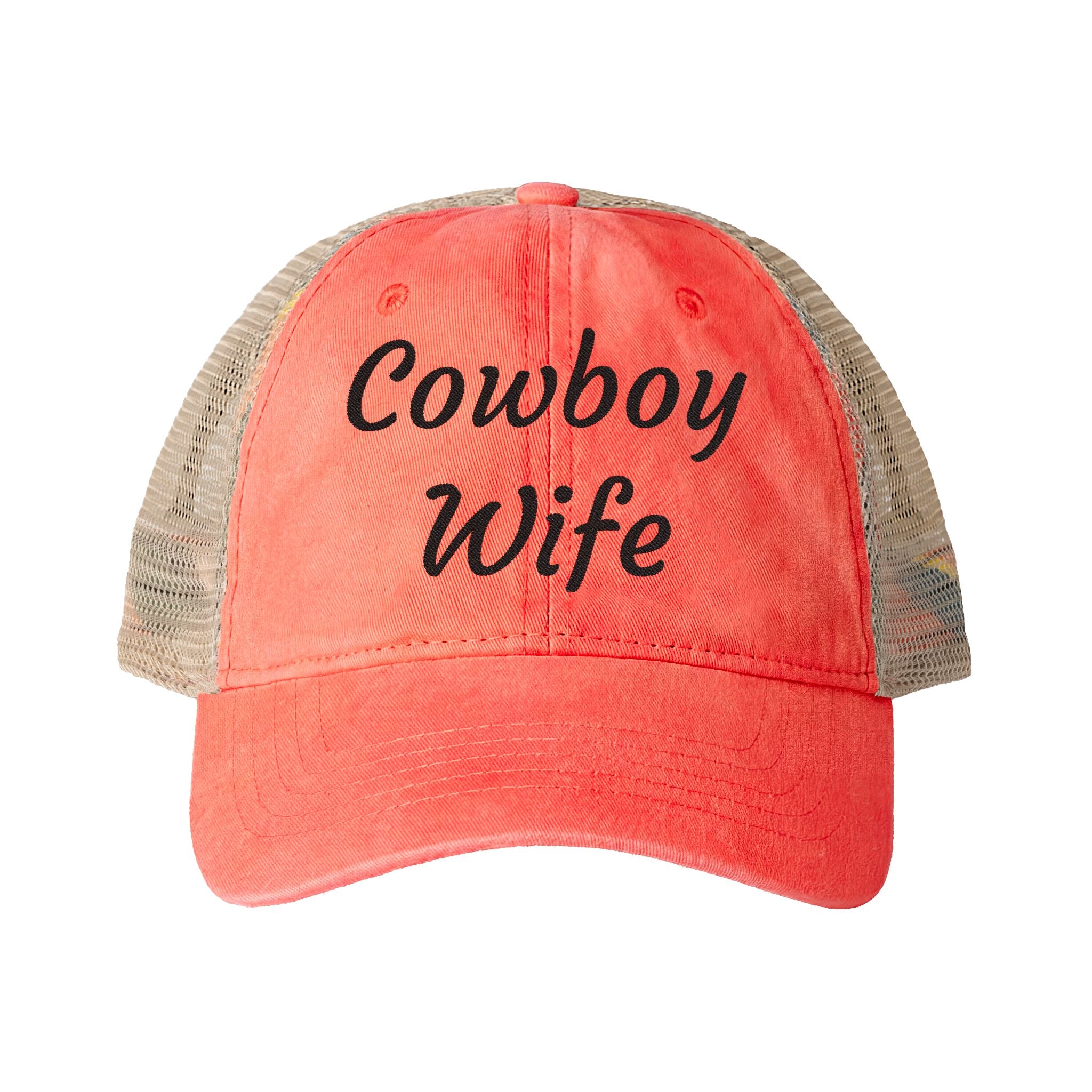 Cowboy Wife| embroidery Women's Washed Mesh-Back Cap