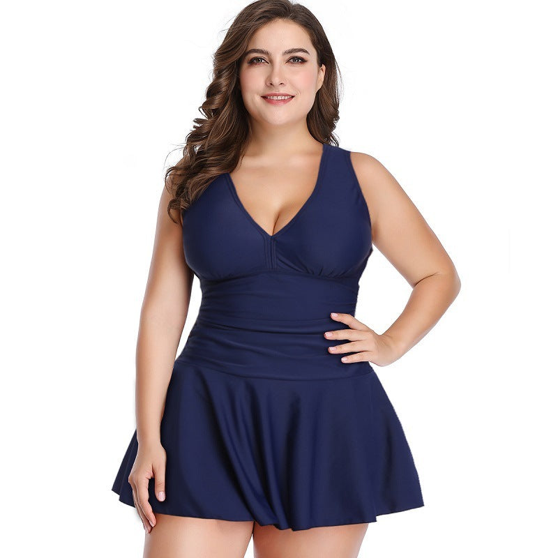 European And American Print Split Skirt Hot Spring Swimsuit