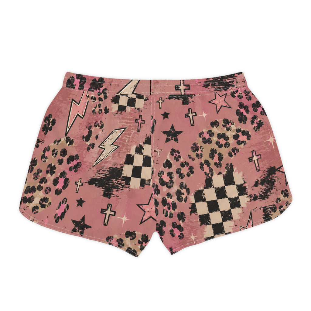 Checkered and crosses Women's Casual Shorts
