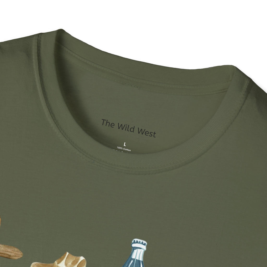 Patriotic Icons T‑Shirt — "God Bless The USA" Cross, Cowboy Hat, Coke & Eagle Design