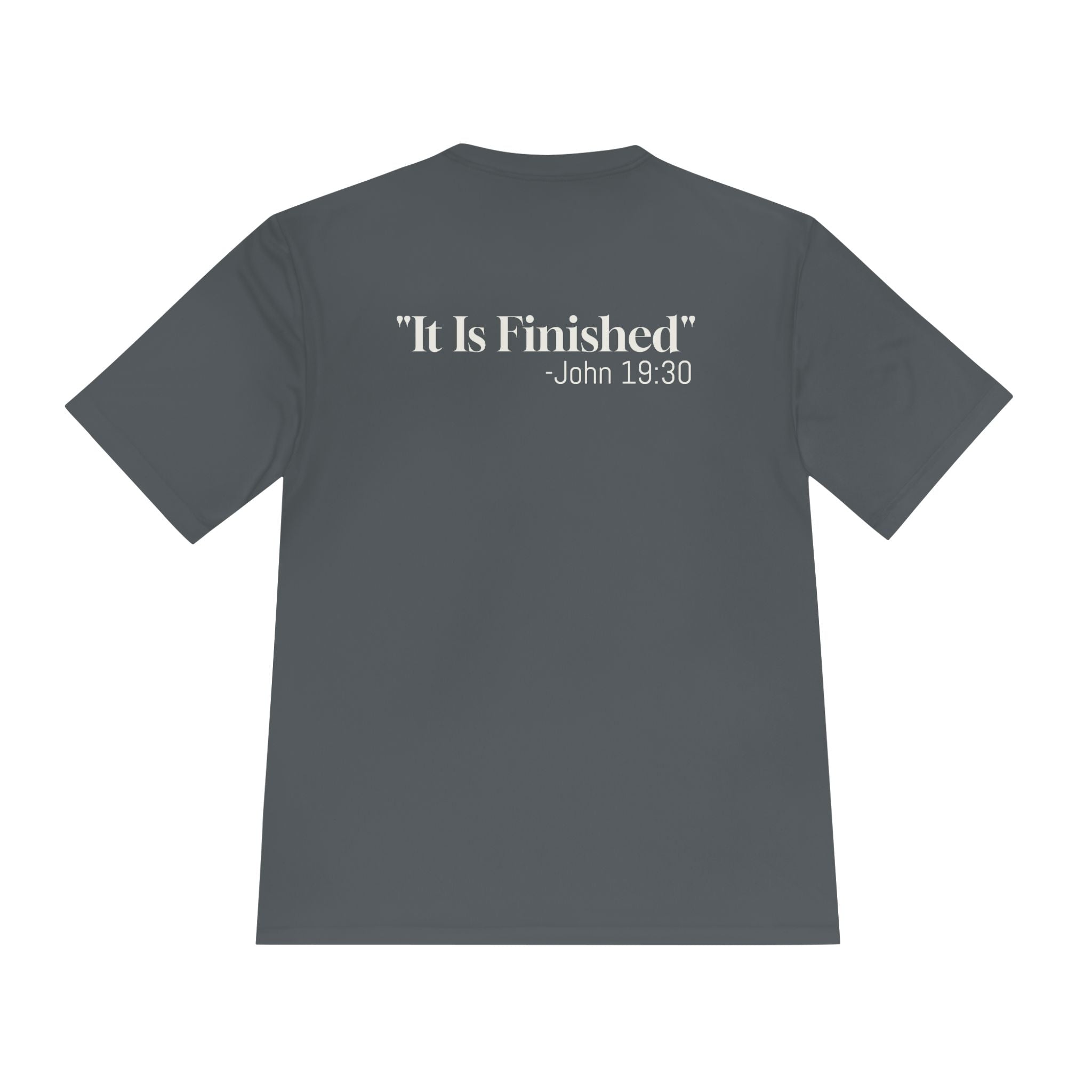 Christian Cross Tee — 'It Is Finished' John 19:30 Graphic Shirt