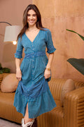 Bohera Jenny Lore Blue Washed Effect Dress