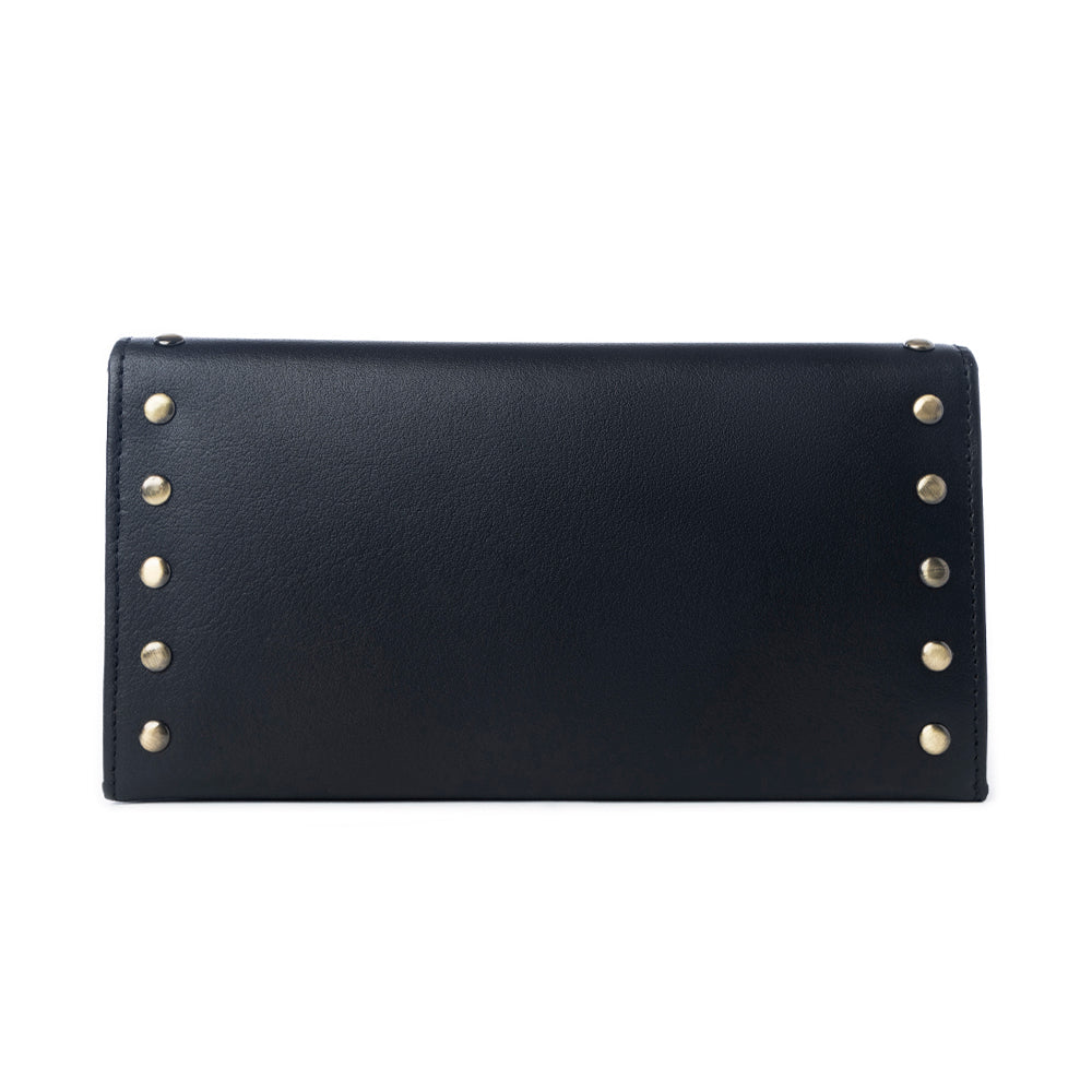 Yellowstone Caldera Leather Wallet with Rivets in Ash
