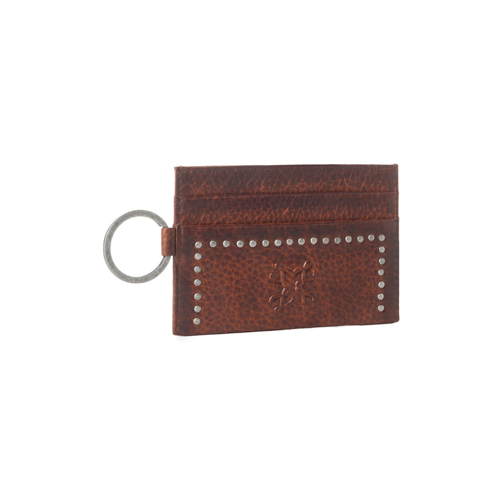 Myra Zidana Steelhoof Studded Veg Tanned Leather Wallet in Dark Timber