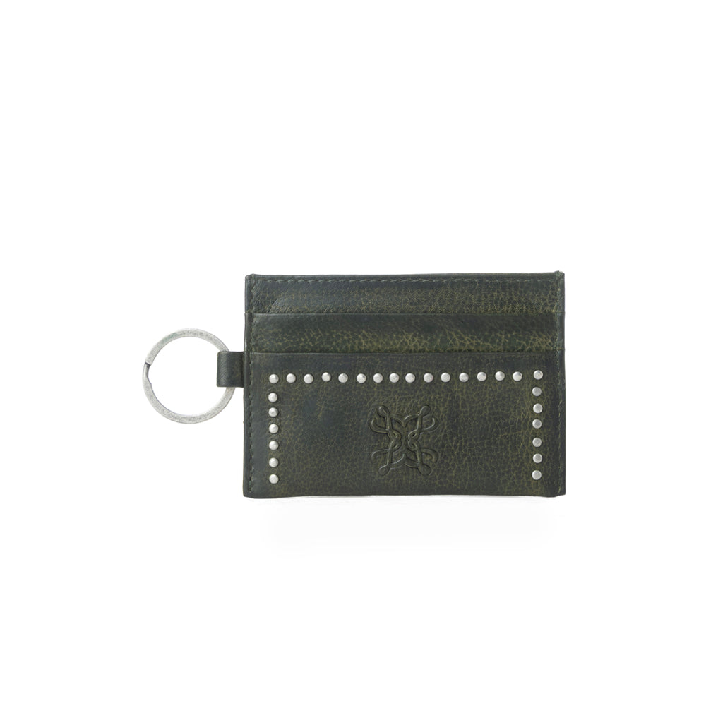 Myra Zidana Steelhoof Studded Veg Tanned Leather Wallet in Ranch Pine