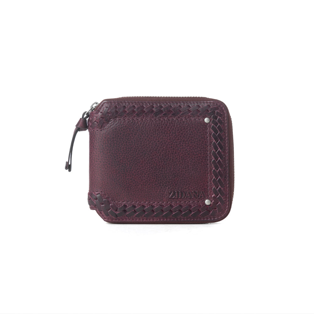 Myra Zidana Dante Men's Veg Tanned Leather Wallet in Plumwood