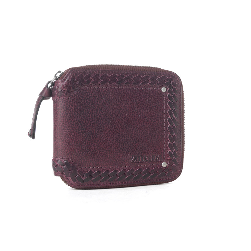 Myra Zidana Dante Men's Veg Tanned Leather Wallet in Plumwood