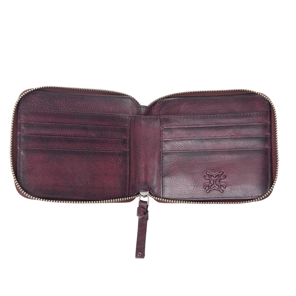 Myra Zidana Dante Men's Veg Tanned Leather Wallet in Plumwood