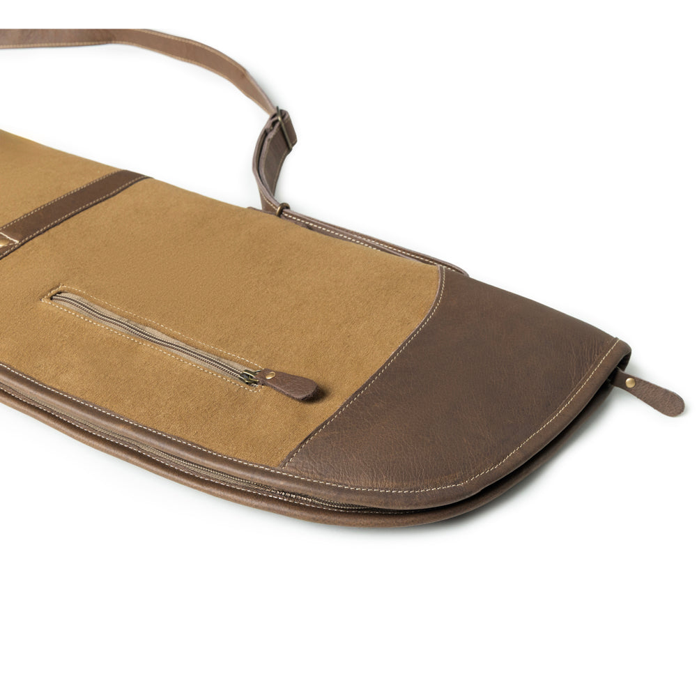 Myra Long Range Cotton Leather Rifle Case in Antique Olive