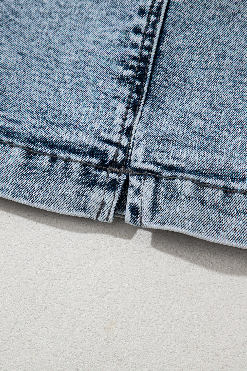 Dusk Blue Drawstring High Waist Pocketed Denim Shorts