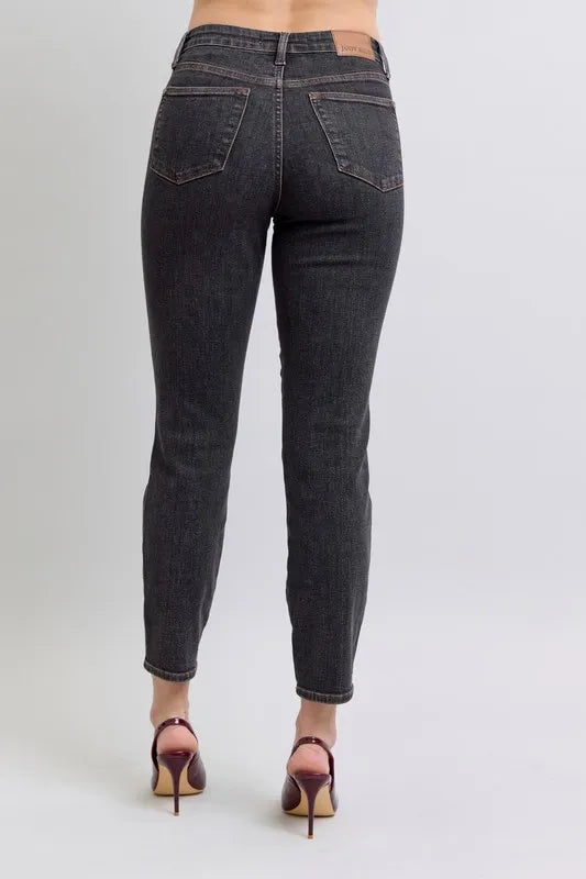 Judy Blue Full Size Mid Rise Tummy Control Slim Jeans Plus Size